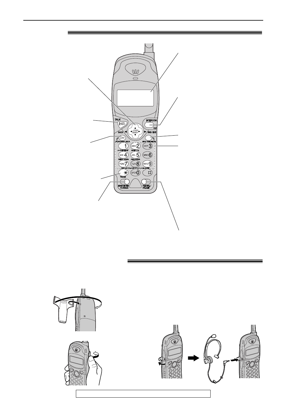 Setup (handset), Location ), Belt clip and headset | Belt clip, Headset (optional) | Panasonic KX-FPG176 User Manual | Page 19 / 100