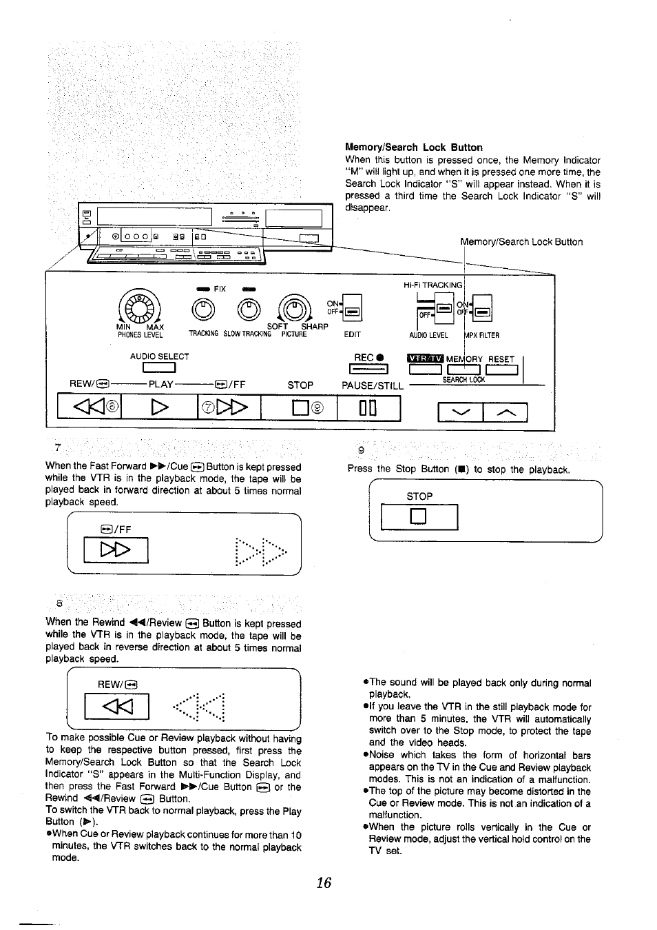 Memory/search lock button, I» qd | Panasonic NV-H65 Series User Manual | Page 16 / 32