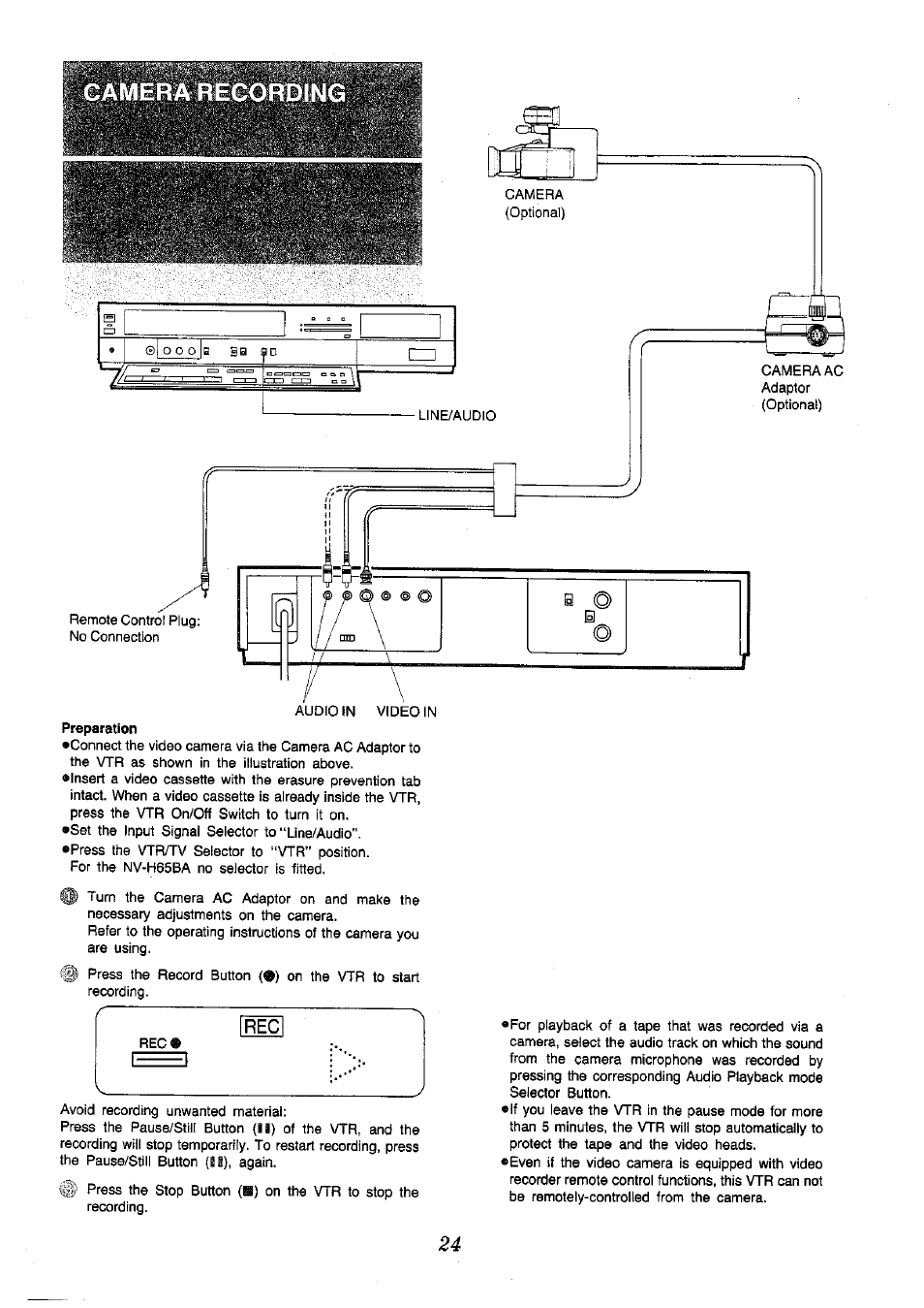 Panasonic NV-H65 Series User Manual | Page 24 / 32