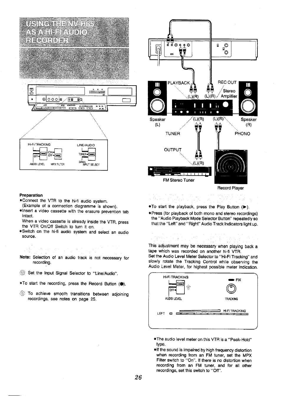 Preparation | Panasonic NV-H65 Series User Manual | Page 26 / 32