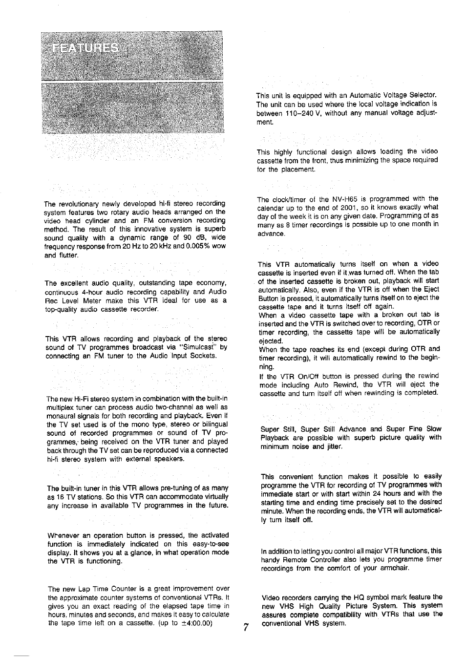 Panasonic NV-H65 Series User Manual | Page 7 / 32