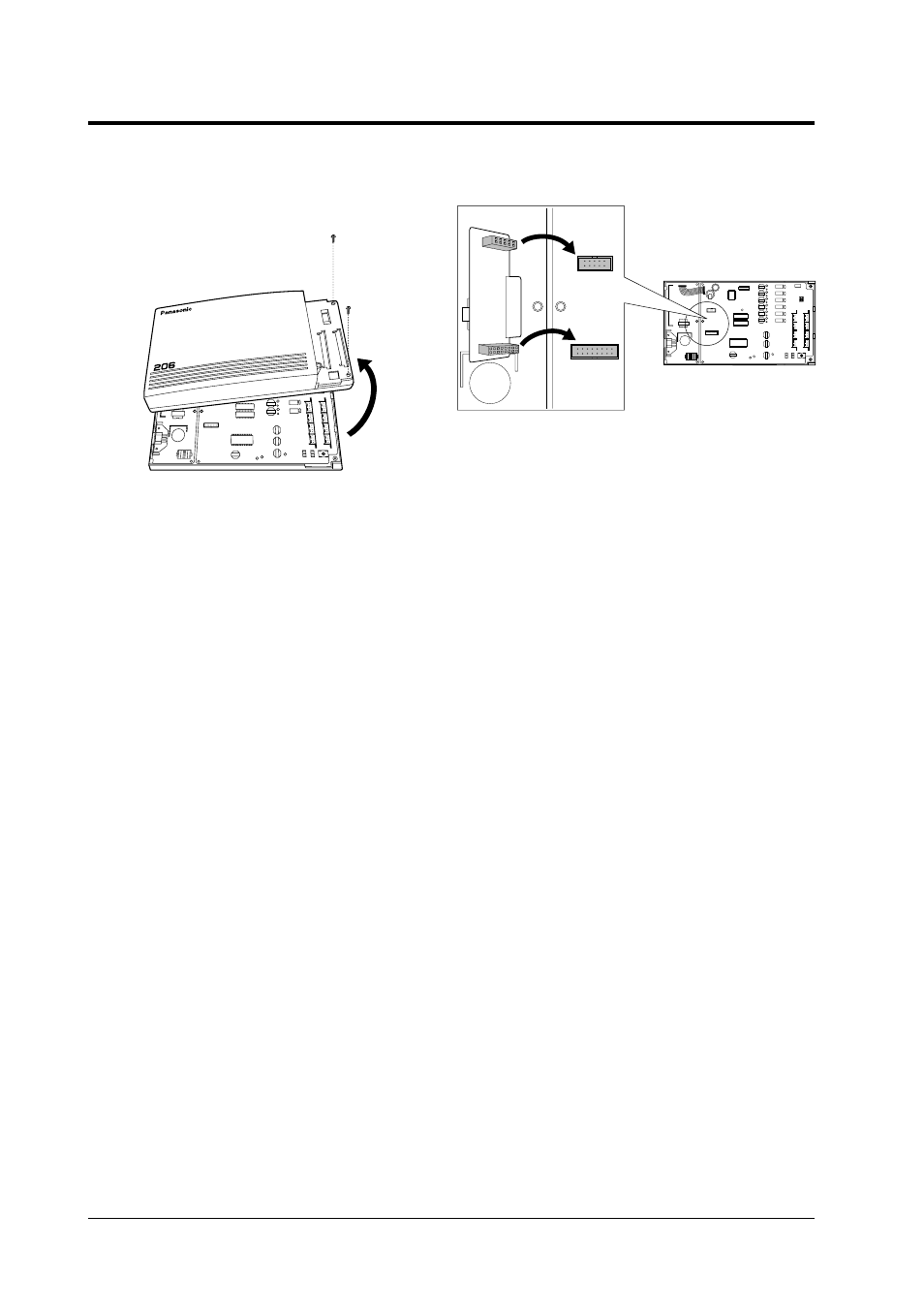 Installation of optional card and unit | Panasonic KX-T206E User Manual | Page 16 / 40