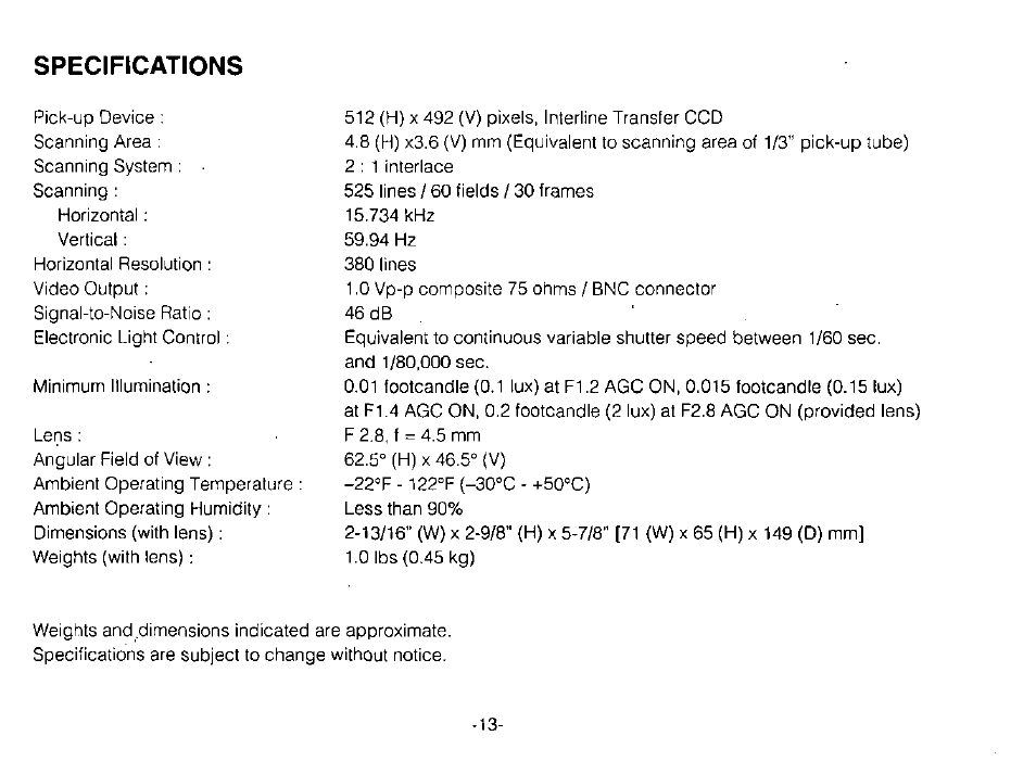 Panasonic WV-BP70 User Manual | Page 15 / 18