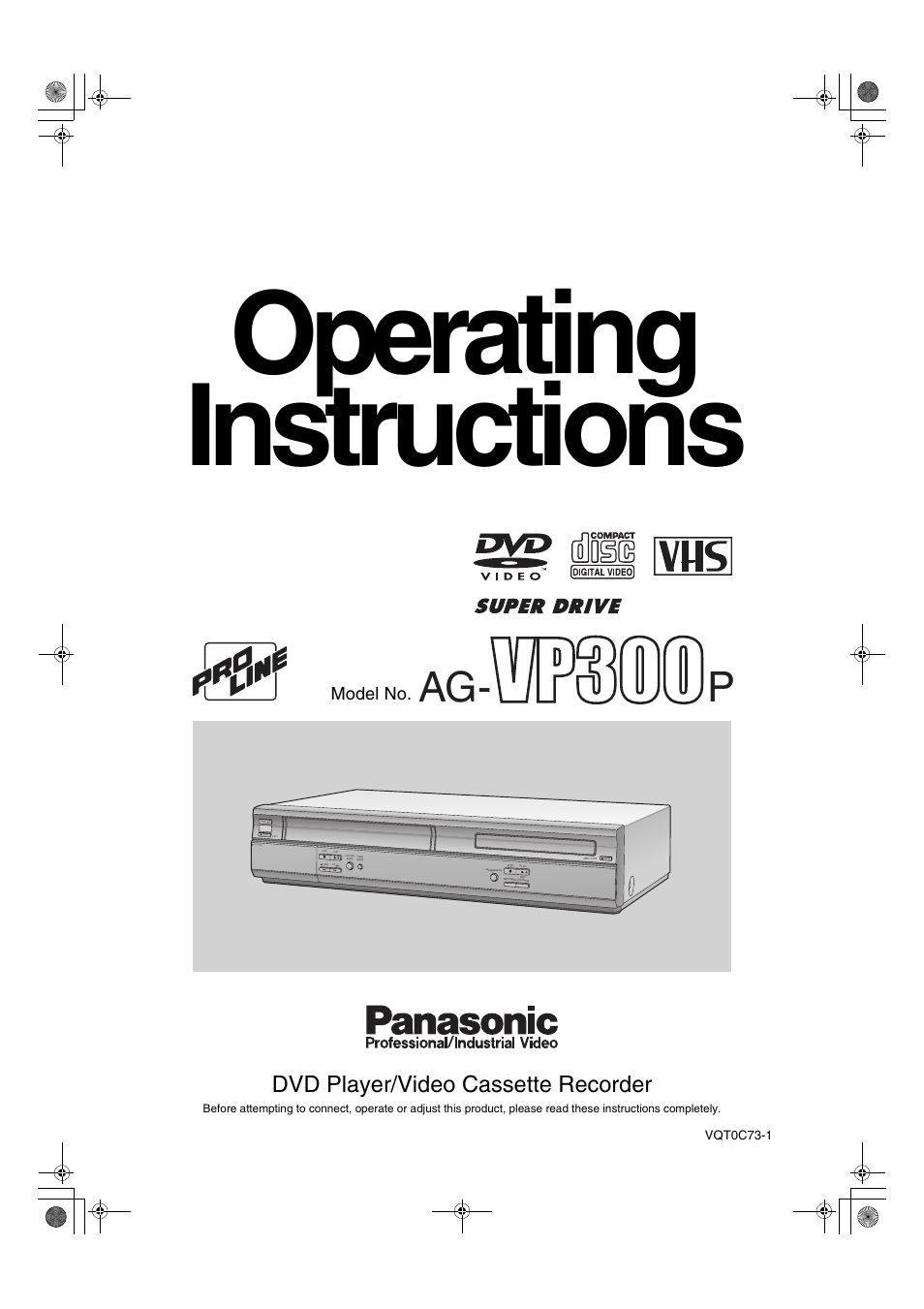 Panasonic AG-VP300P User Manual | 64 pages