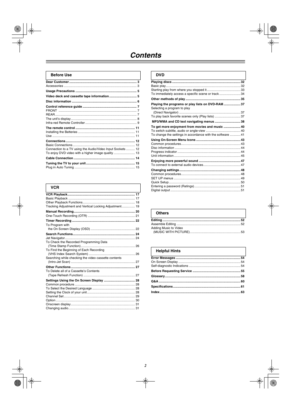 Panasonic AG-VP300P User Manual | Page 2 / 64