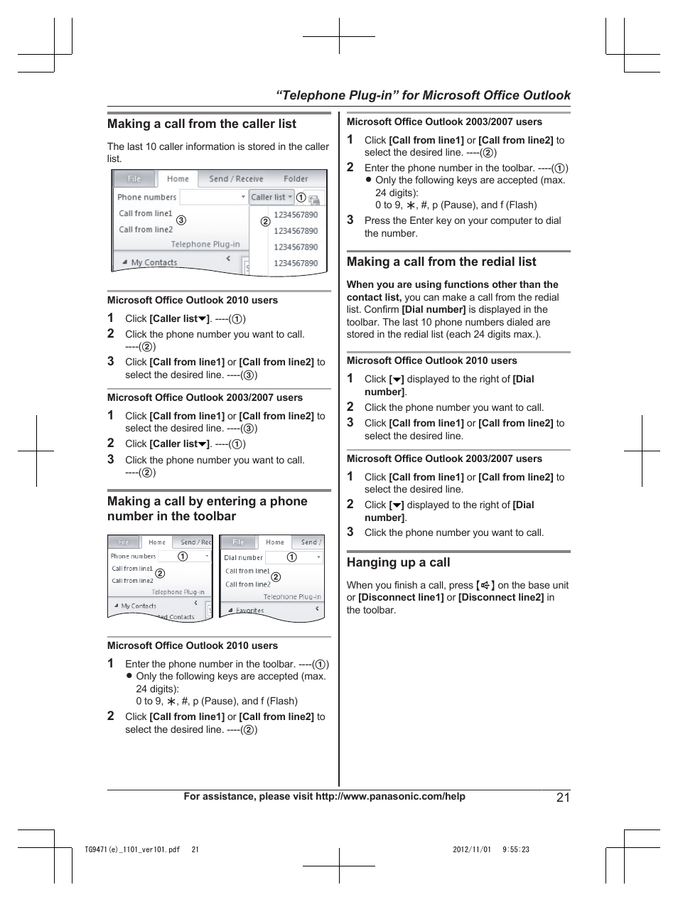 Panasonic KX-TG9471 User Manual | Page 21 / 64