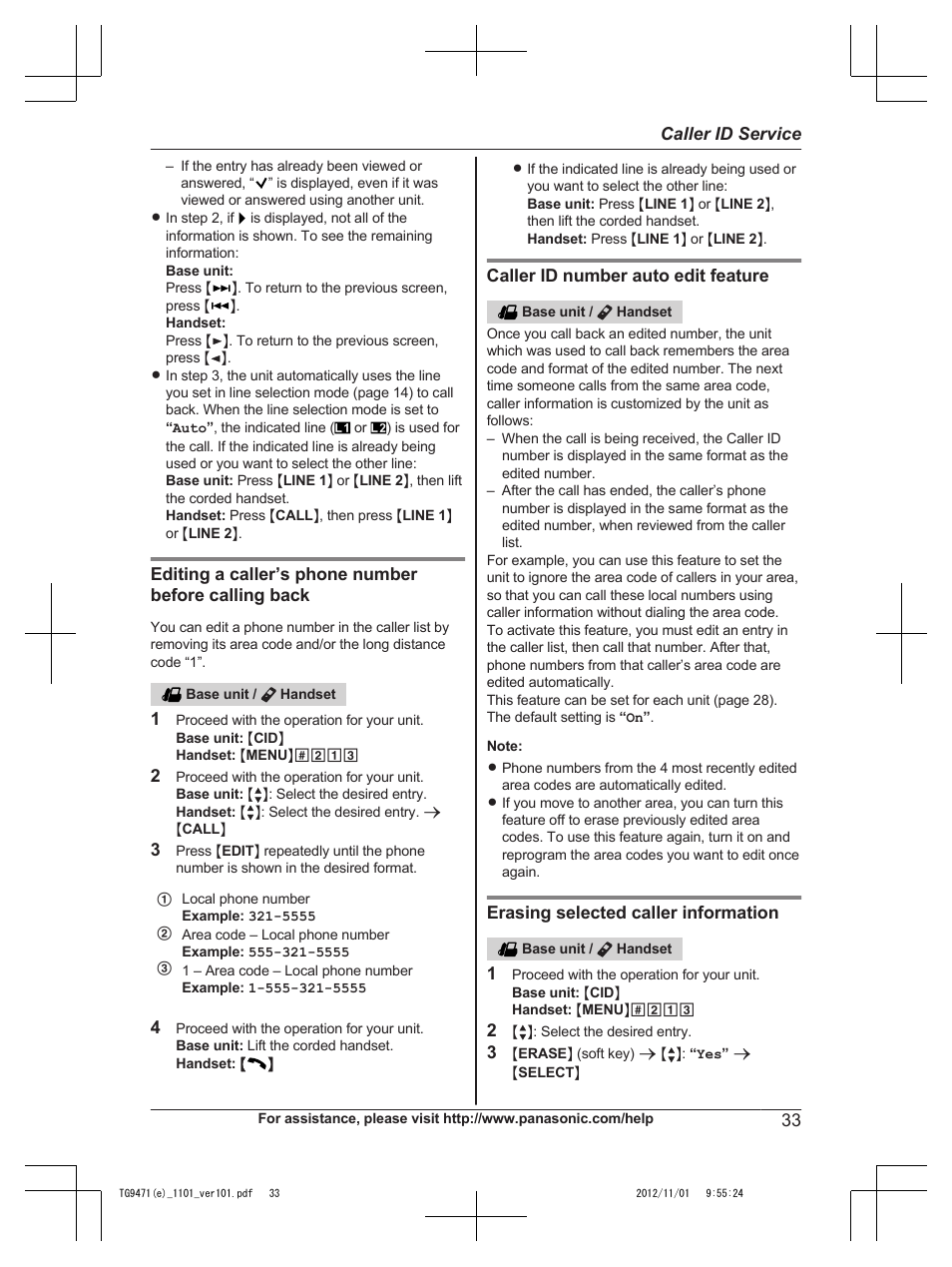 Panasonic KX-TG9471 User Manual | Page 33 / 64