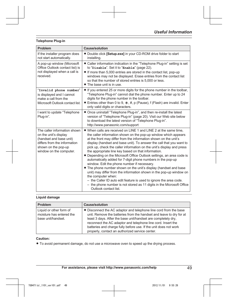 Panasonic KX-TG9471 User Manual | Page 49 / 64