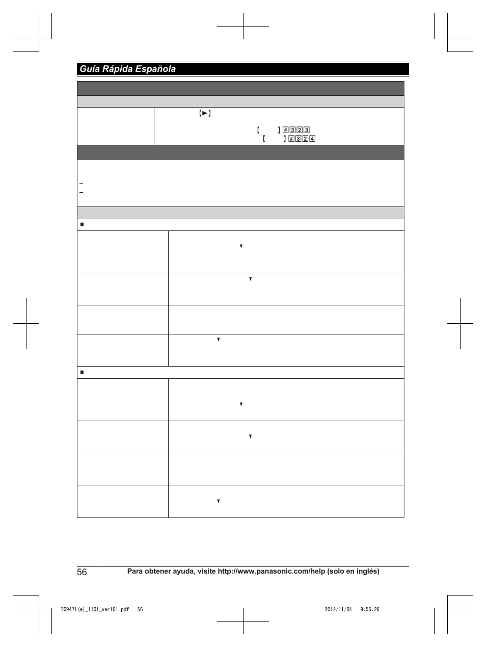 Interconexión del teléfono, Operaciones básicas | Panasonic KX-TG9471 User Manual | Page 56 / 64