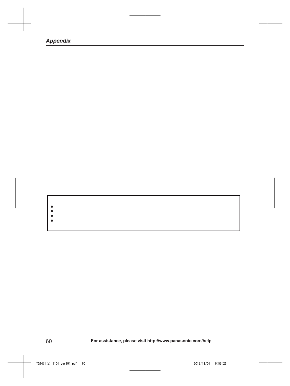 Panasonic KX-TG9471 User Manual | Page 60 / 64
