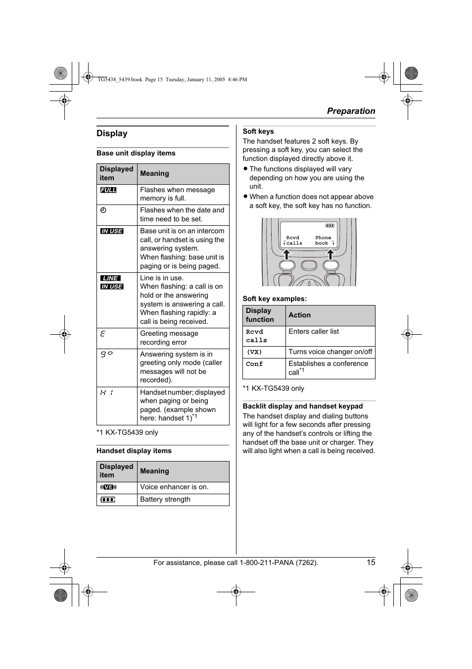 Panasonic KX-TG5438 User Manual | Page 15 / 72