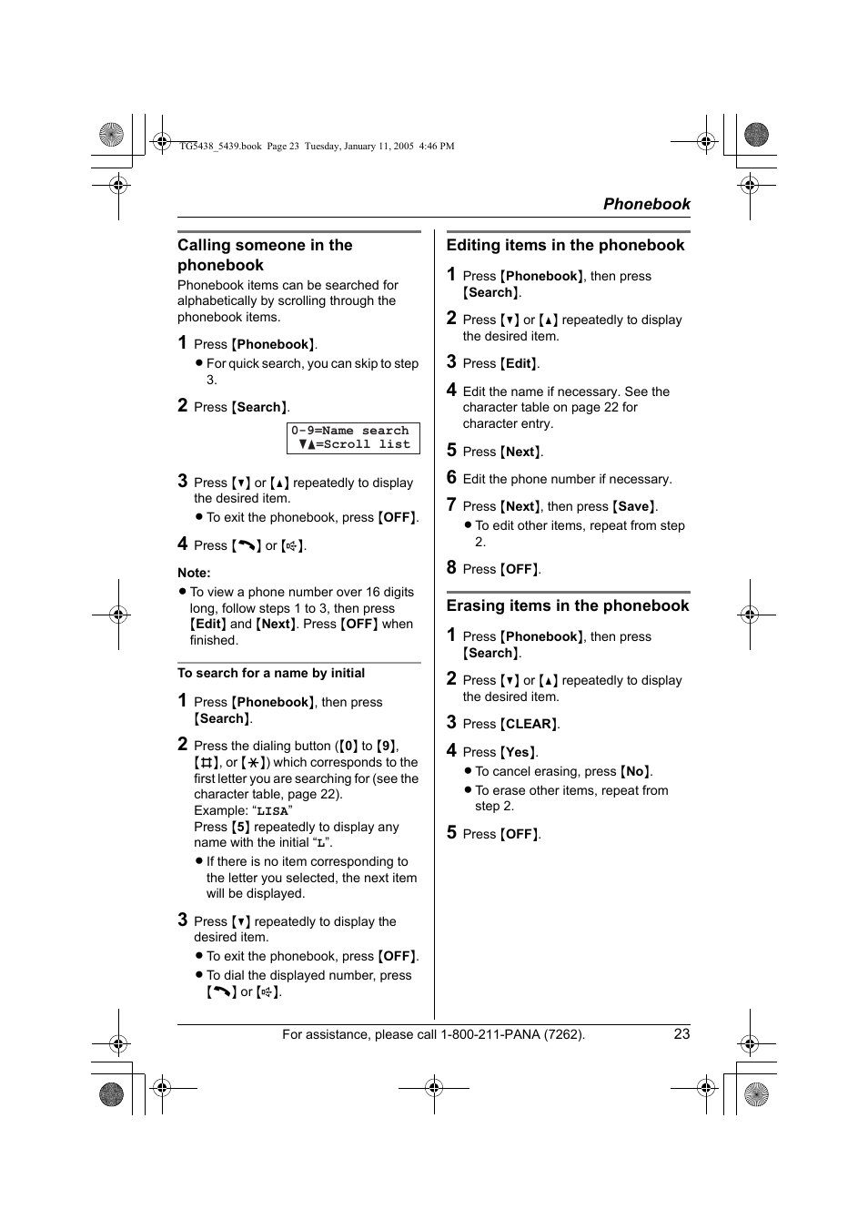 Panasonic KX-TG5438 User Manual | Page 23 / 72