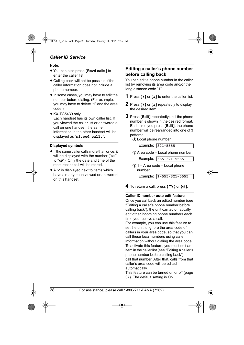 Panasonic KX-TG5438 User Manual | Page 28 / 72