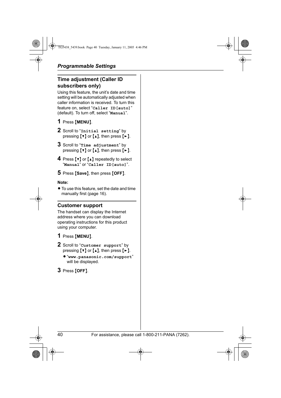 Panasonic KX-TG5438 User Manual | Page 40 / 72