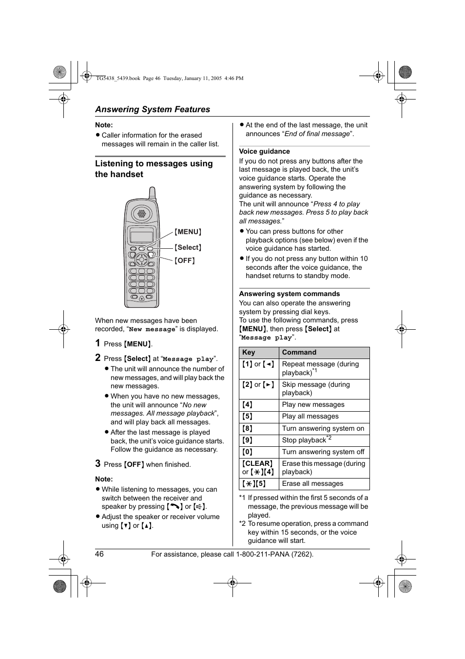 Panasonic KX-TG5438 User Manual | Page 46 / 72