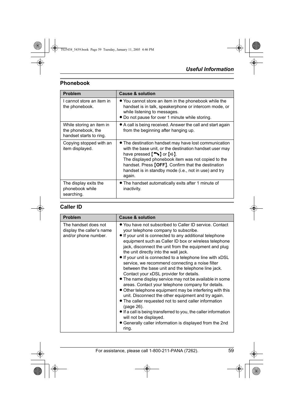 Panasonic KX-TG5438 User Manual | Page 59 / 72