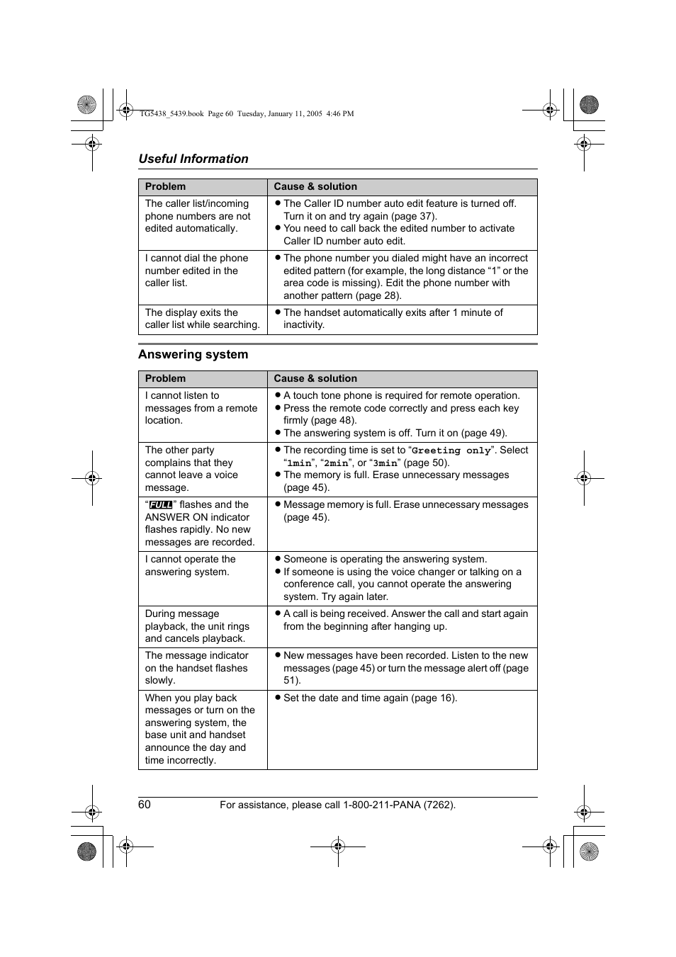 Panasonic KX-TG5438 User Manual | Page 60 / 72