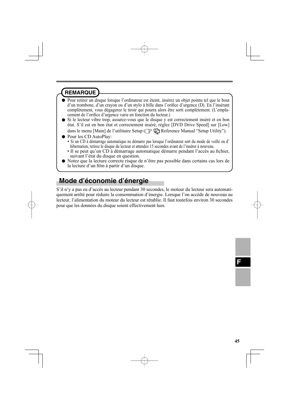 Fmode d’économie d’énergie | Panasonic CF-VDR301U User Manual | Page 45 / 80