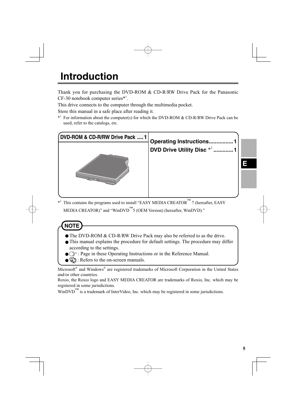 Introduction | Panasonic CF-VDR301U User Manual | Page 5 / 80