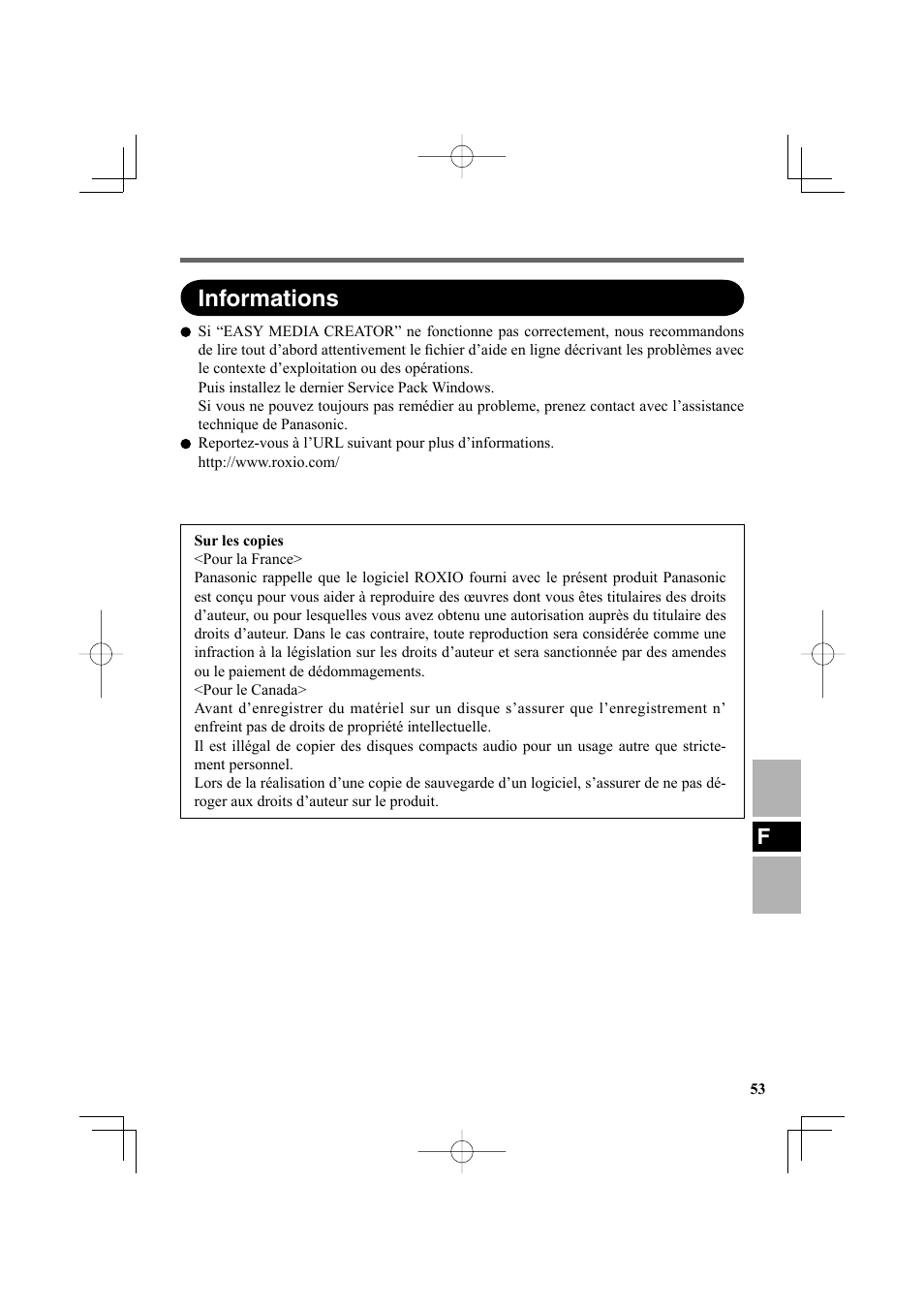 Informations | Panasonic CF-VDR301U User Manual | Page 53 / 80