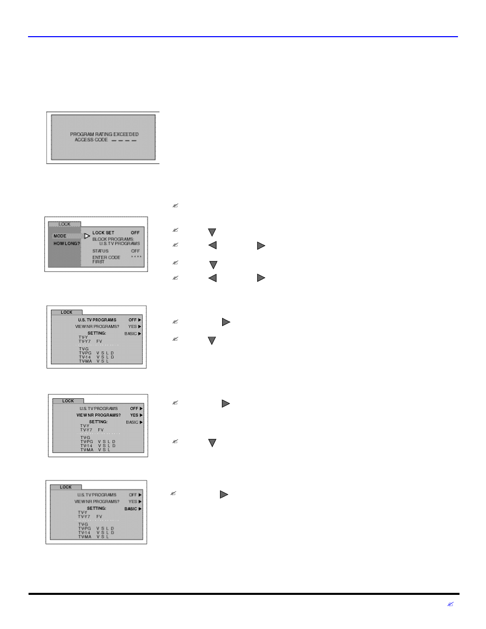 V-chip menu operation, U.s. tv programs, V-chip m | Panasonic CT 27D32 User Manual | Page 29 / 80