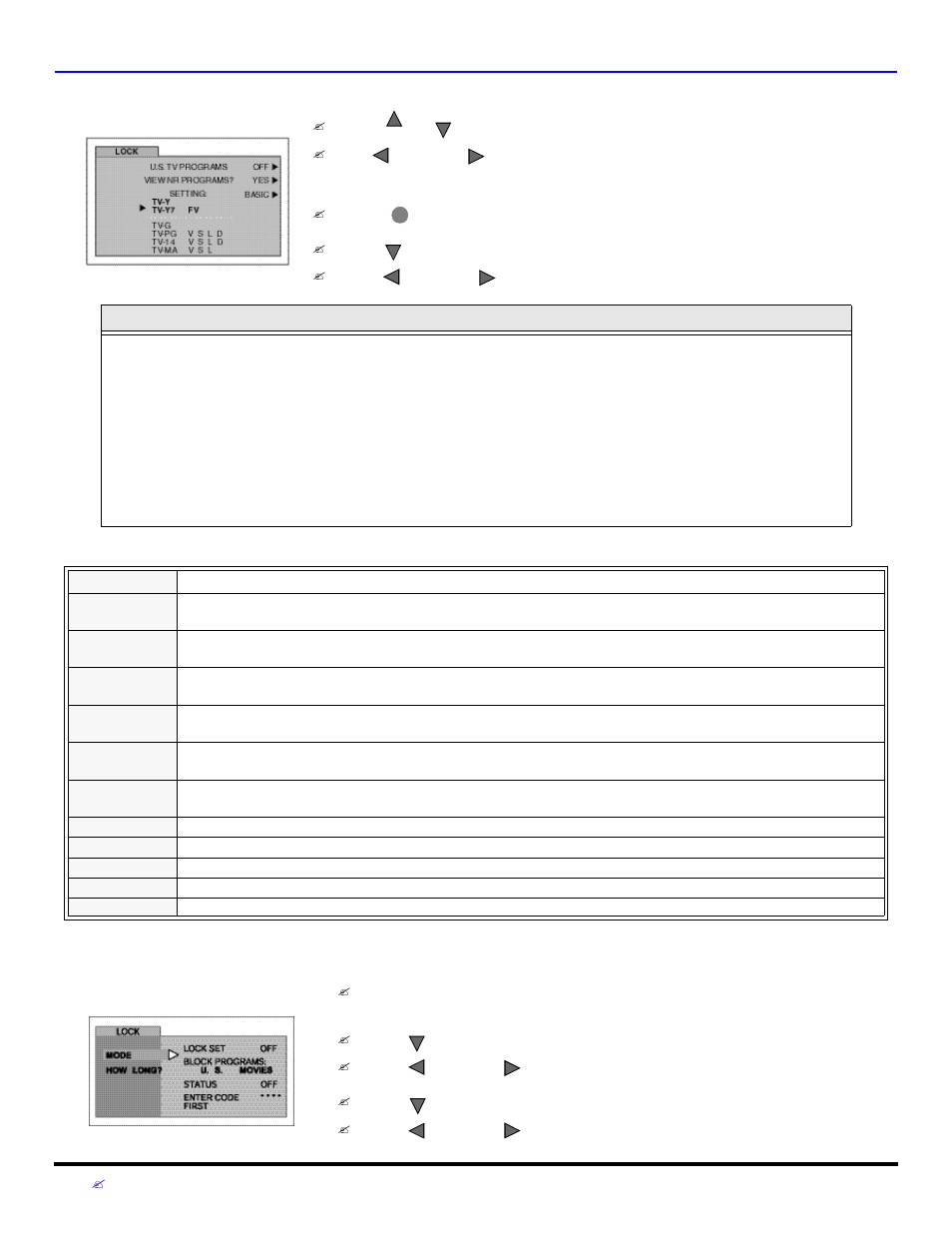 U.s. movies, V-chip m | Panasonic CT 27D32 User Manual | Page 30 / 80