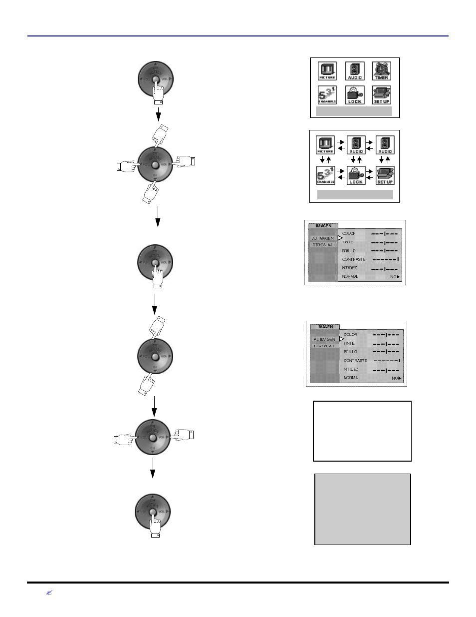 Navegacion del menu de iconos, Navegación del menu de iconos | Panasonic CT 27D32 User Manual | Page 60 / 80