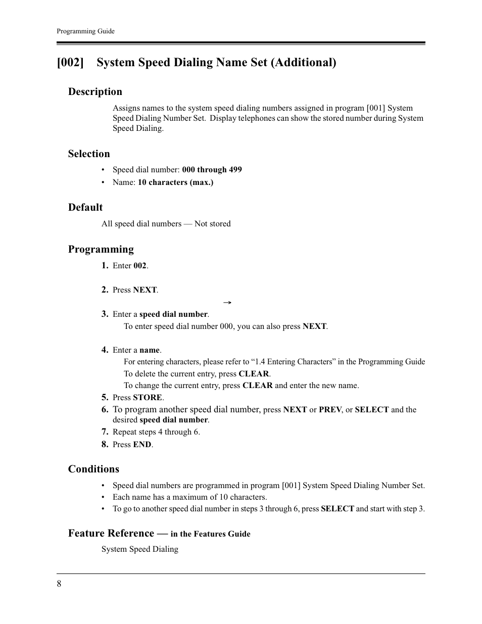 002] system speed dialing name set (additional) | Panasonic KX-TA1232 User Manual | Page 8 / 16