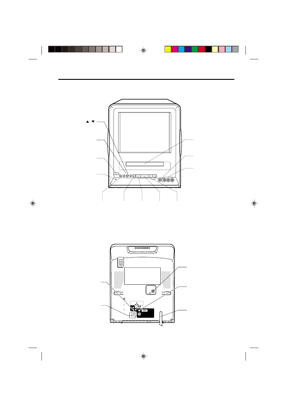 Front, Rear | Panasonic PV 9D53 User Manual | Page 49 / 60