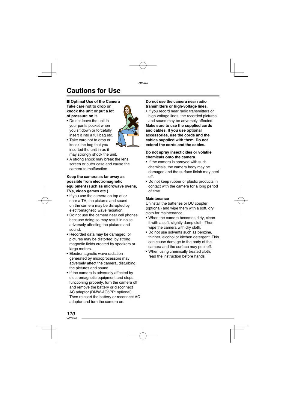 Cautions for use | Panasonic DMC-LZ8 User Manual | Page 110 / 140