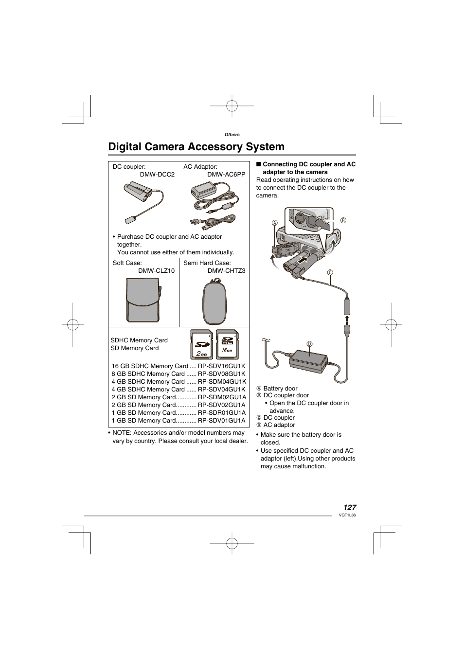 Digital camera accessory system | Panasonic DMC-LZ8 User Manual | Page 127 / 140