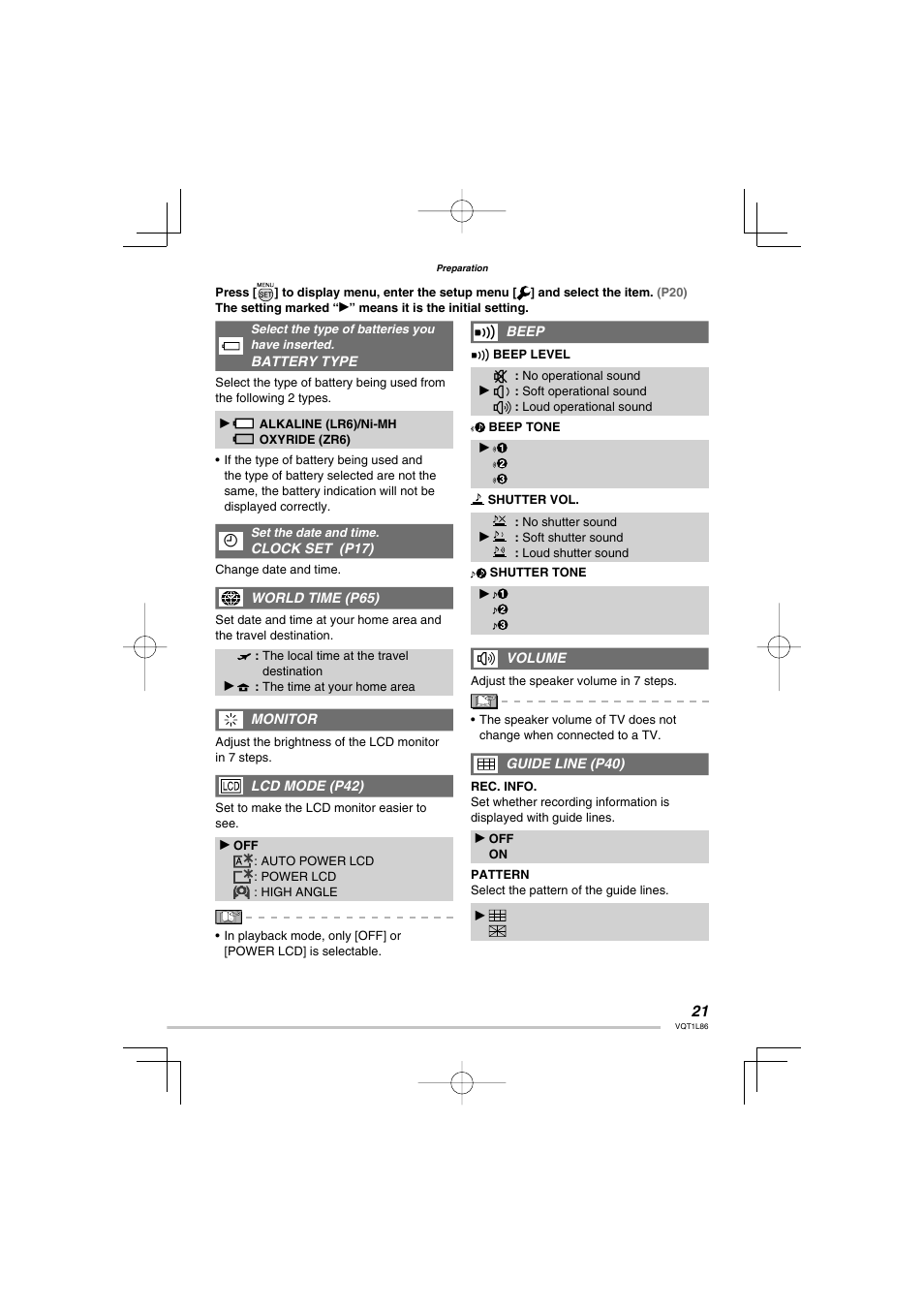 Panasonic DMC-LZ8 User Manual | Page 21 / 140