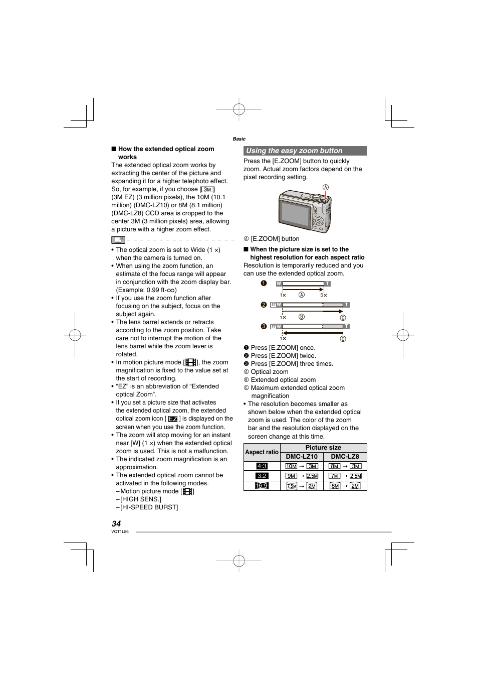 Panasonic DMC-LZ8 User Manual | Page 34 / 140