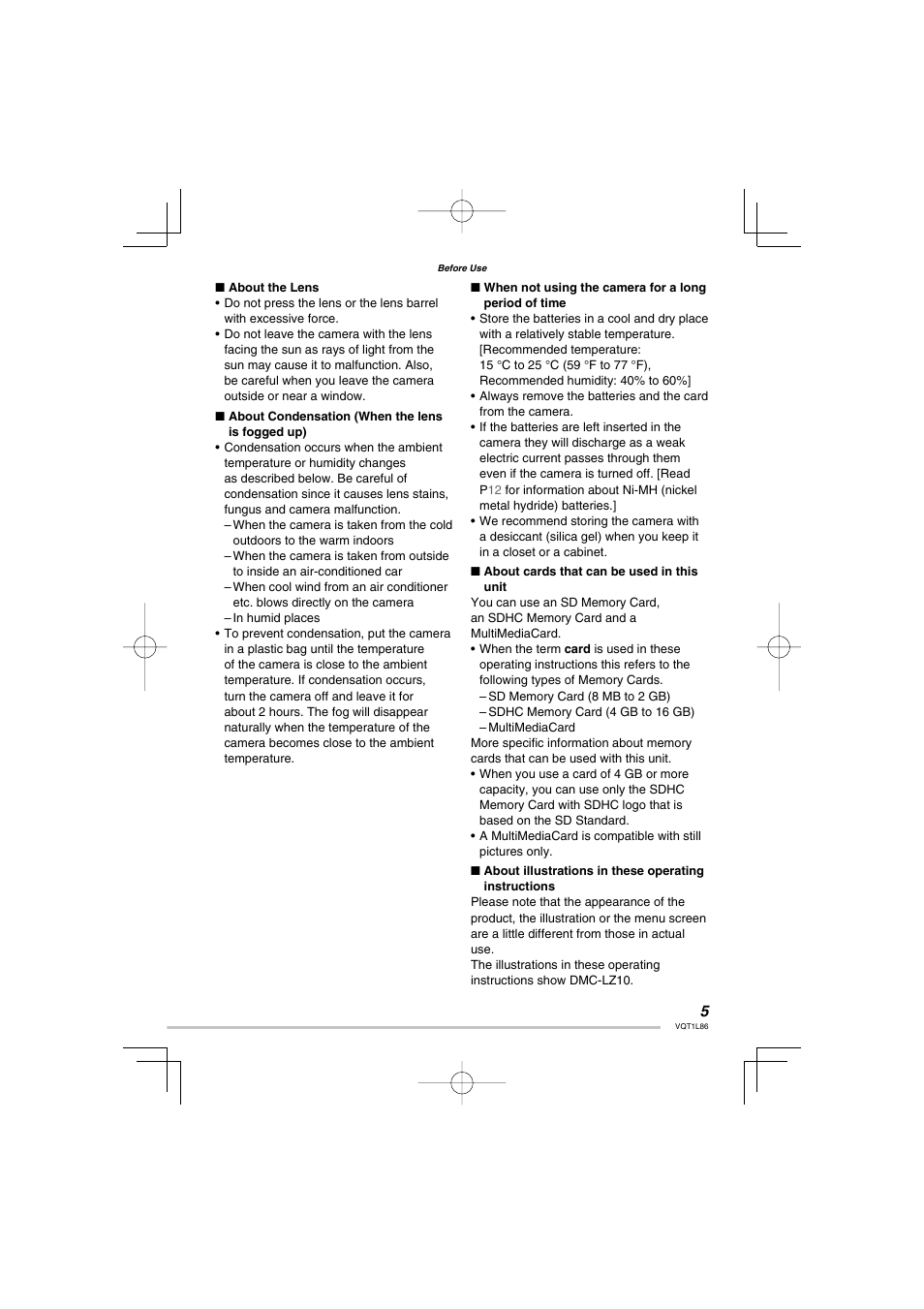 Panasonic DMC-LZ8 User Manual | Page 5 / 140
