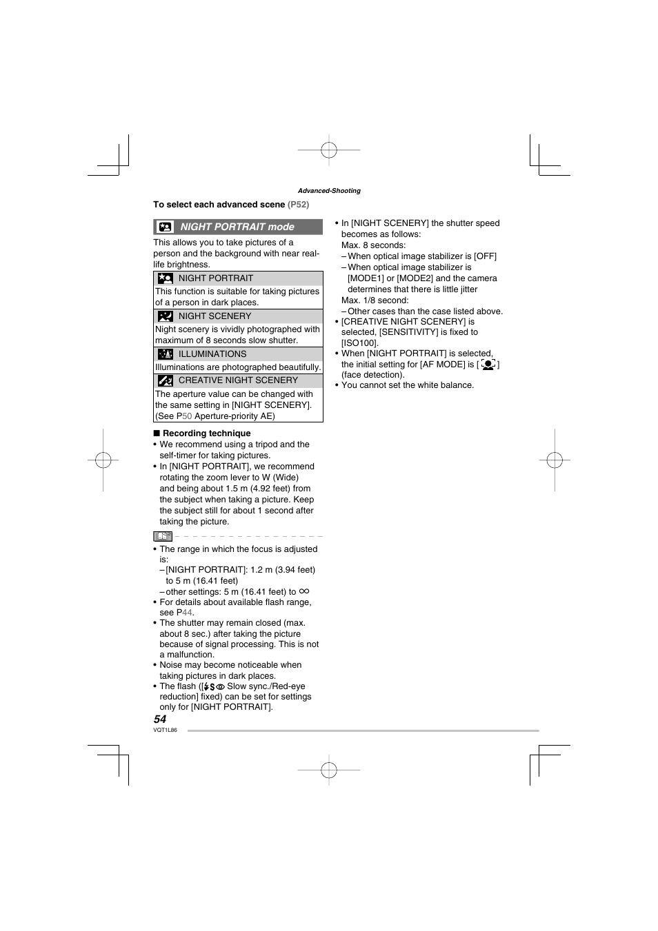 Panasonic DMC-LZ8 User Manual | Page 54 / 140