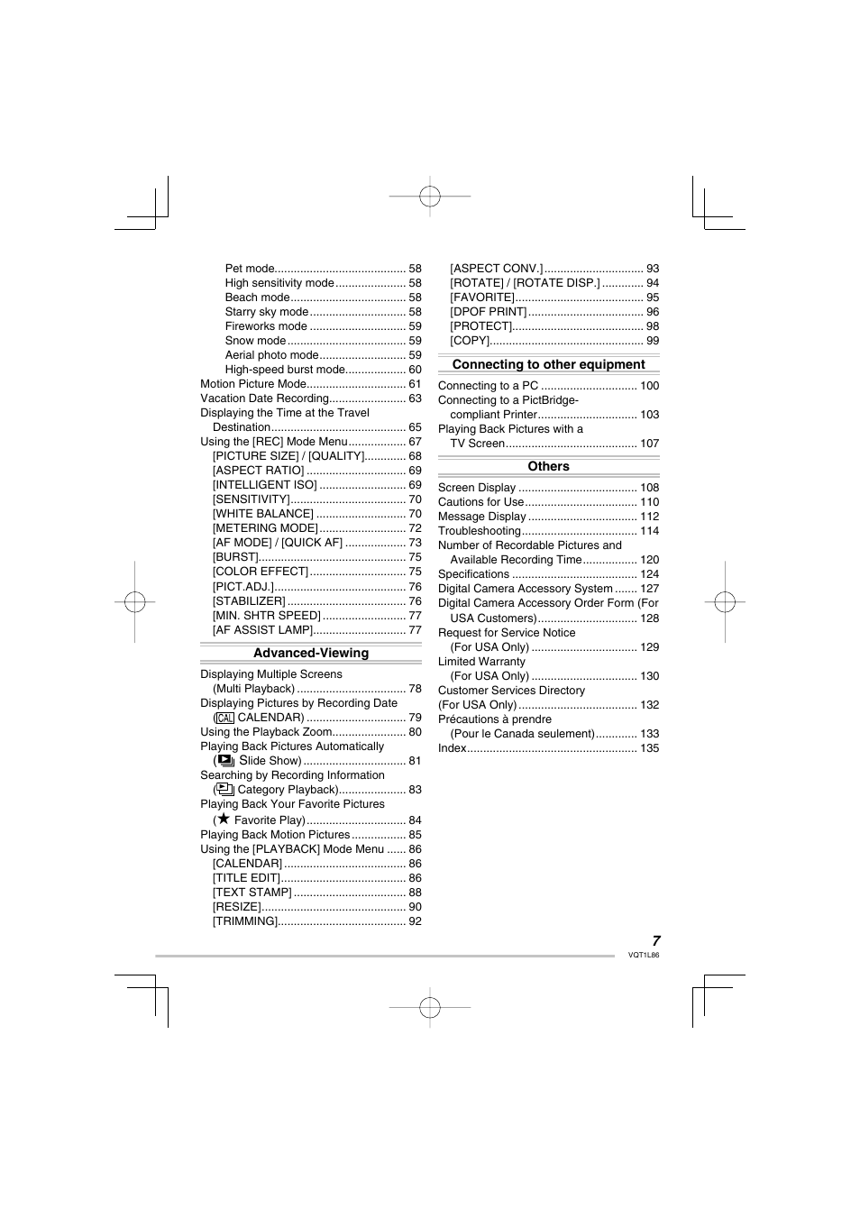 Panasonic DMC-LZ8 User Manual | Page 7 / 140