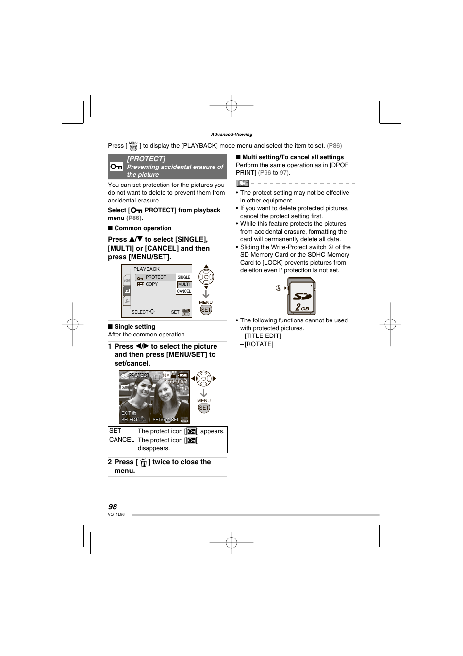 Panasonic DMC-LZ8 User Manual | Page 98 / 140
