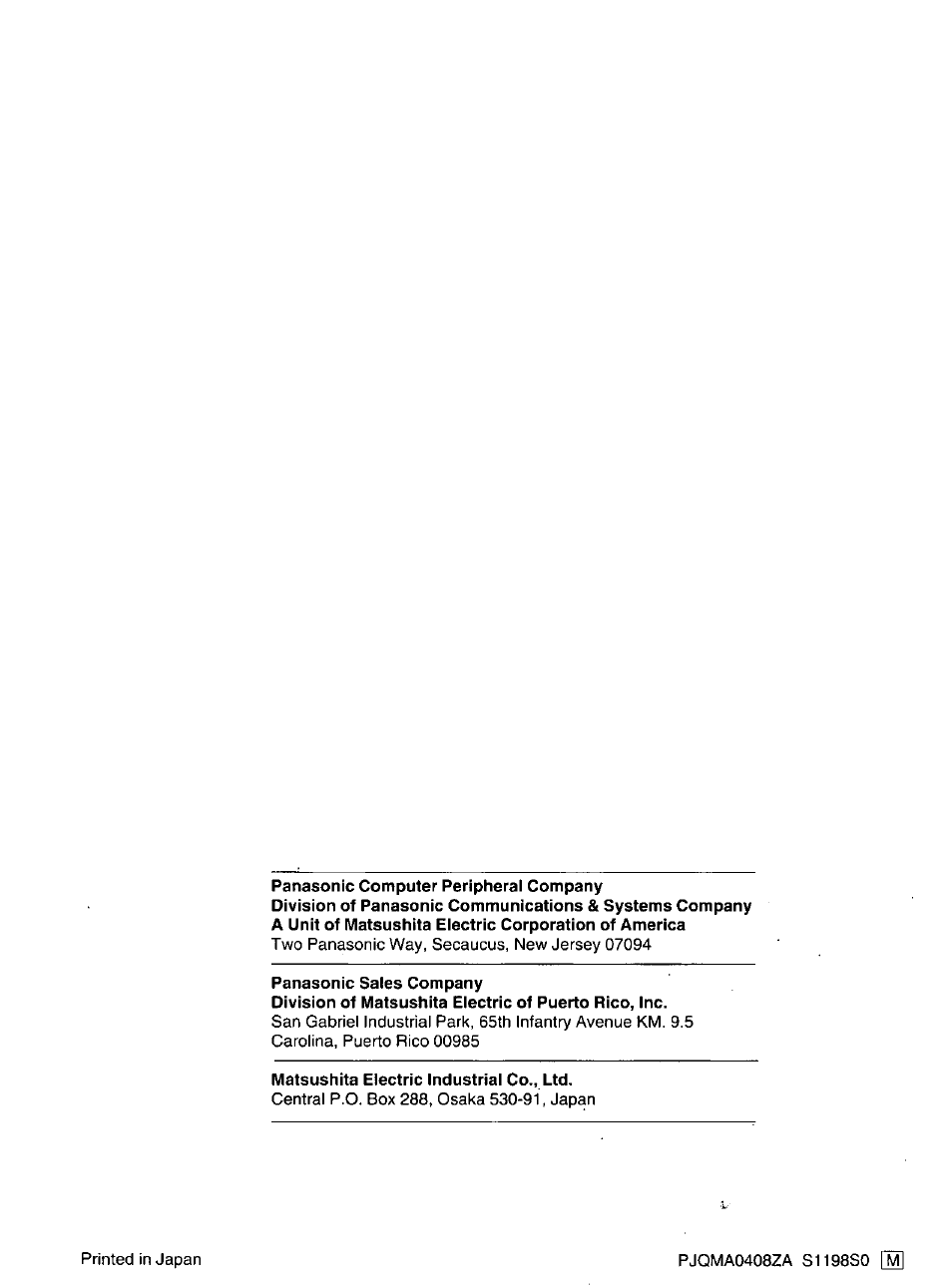 Panasonic KX-P 1131 User Manual | Page 44 / 44