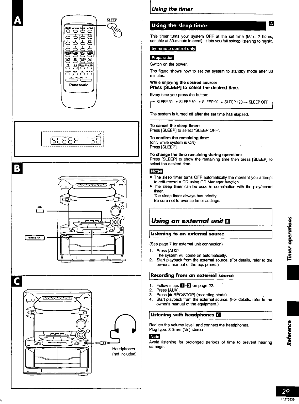 Using an external unit | Panasonic SC-AK14 User Manual | Page 29 / 32