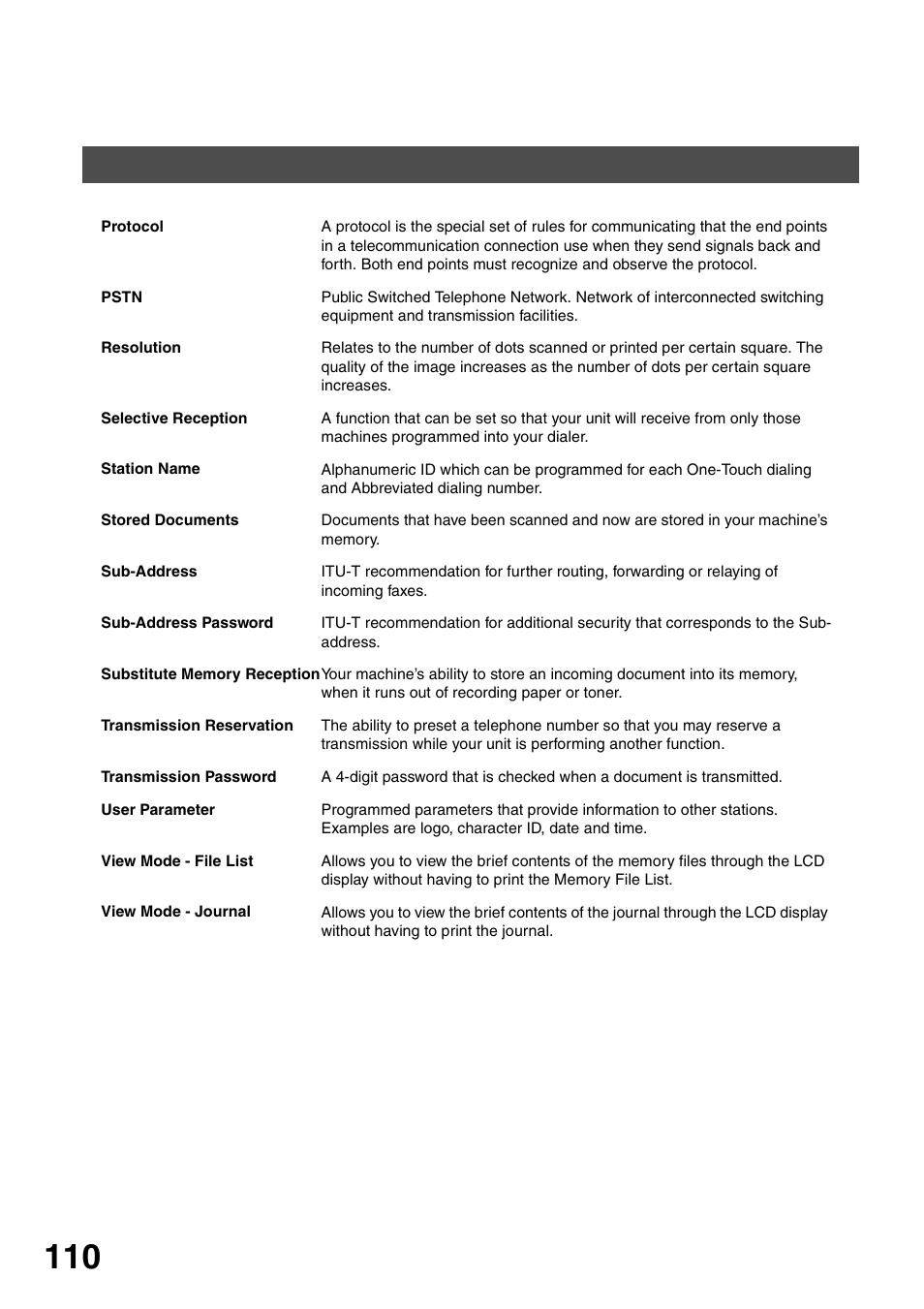 Appendix | Panasonic DP-135FP User Manual | Page 110 / 114