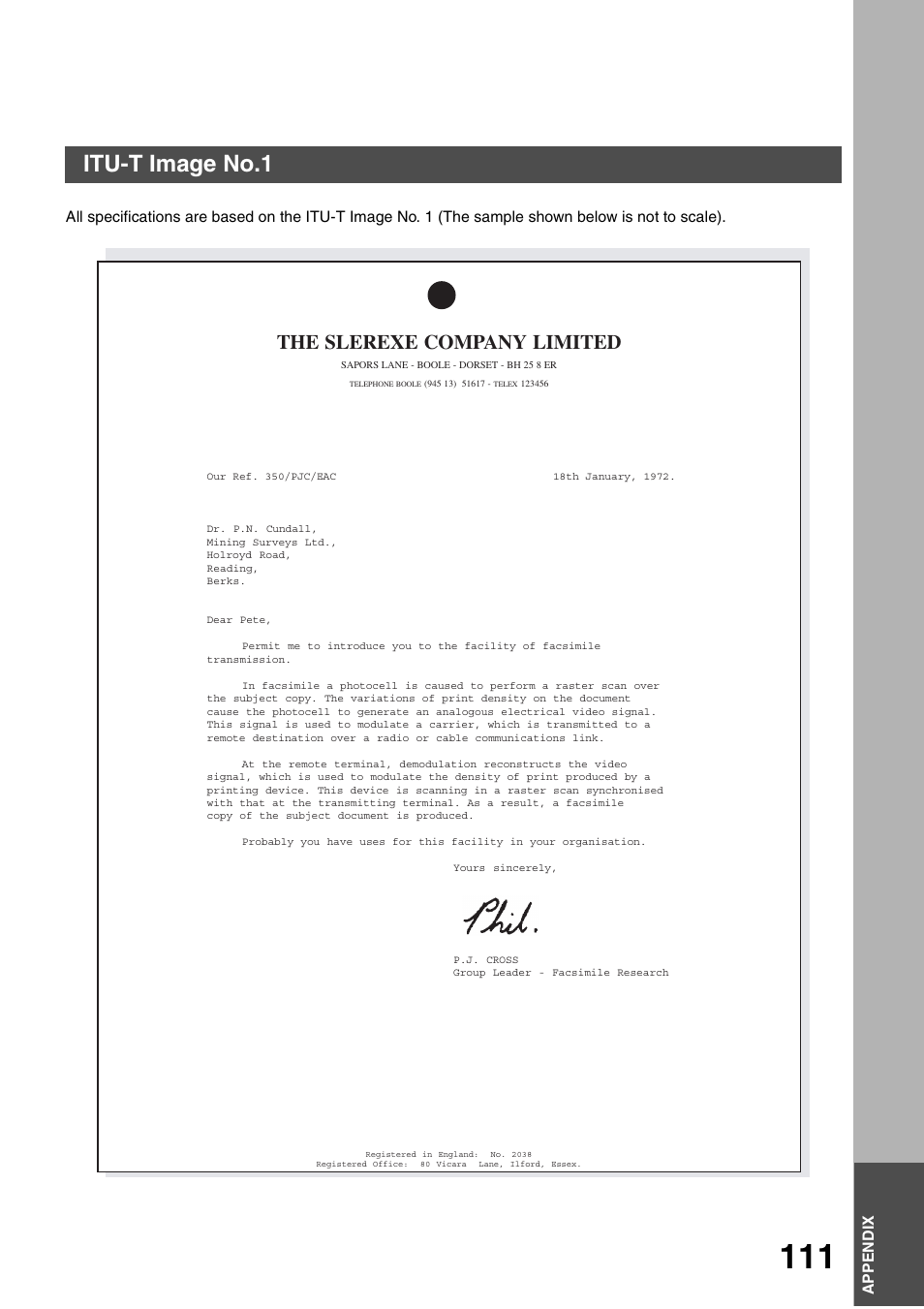 Itu-t image no.1, Appendix, The slerexe company limited | Panasonic DP-135FP User Manual | Page 111 / 114