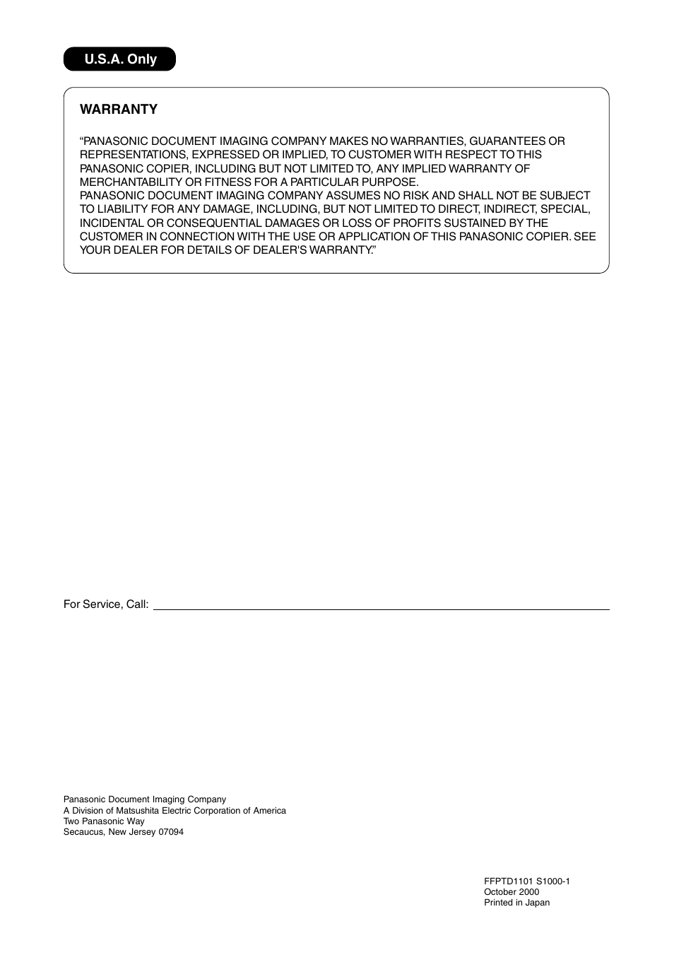 Panasonic DP-135FP User Manual | Page 114 / 114