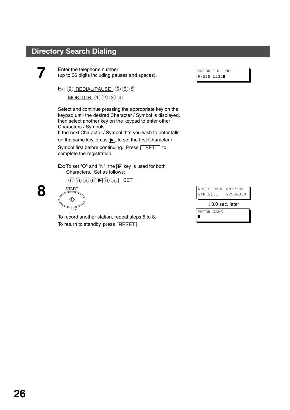 Programming your machine, Directory search dialing | Panasonic DP-135FP User Manual | Page 26 / 114