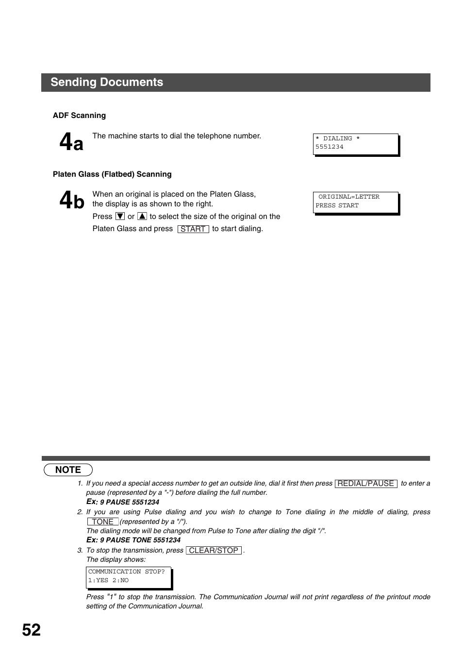 Sending documents | Panasonic DP-135FP User Manual | Page 52 / 114
