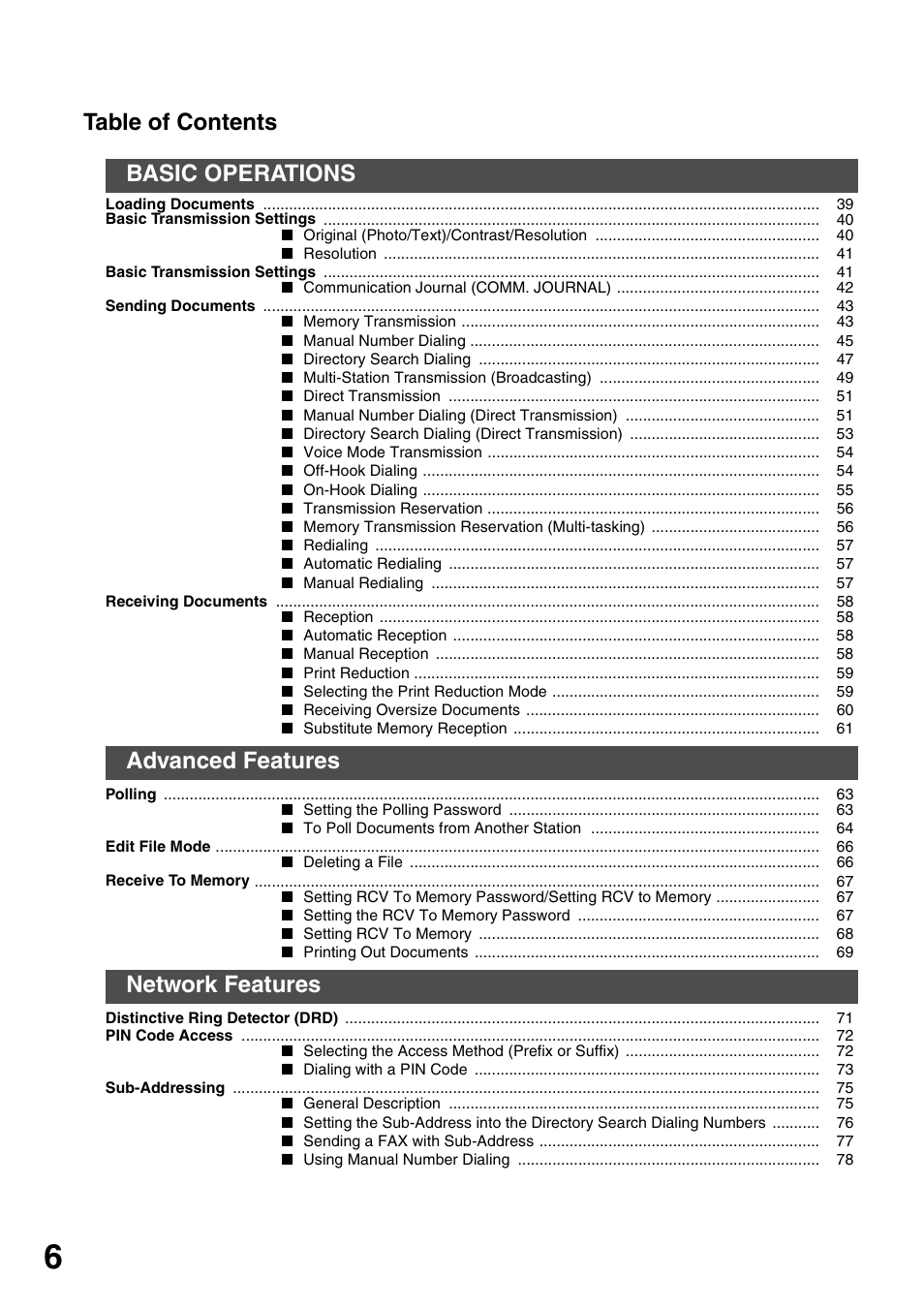 Panasonic DP-135FP User Manual | Page 6 / 114