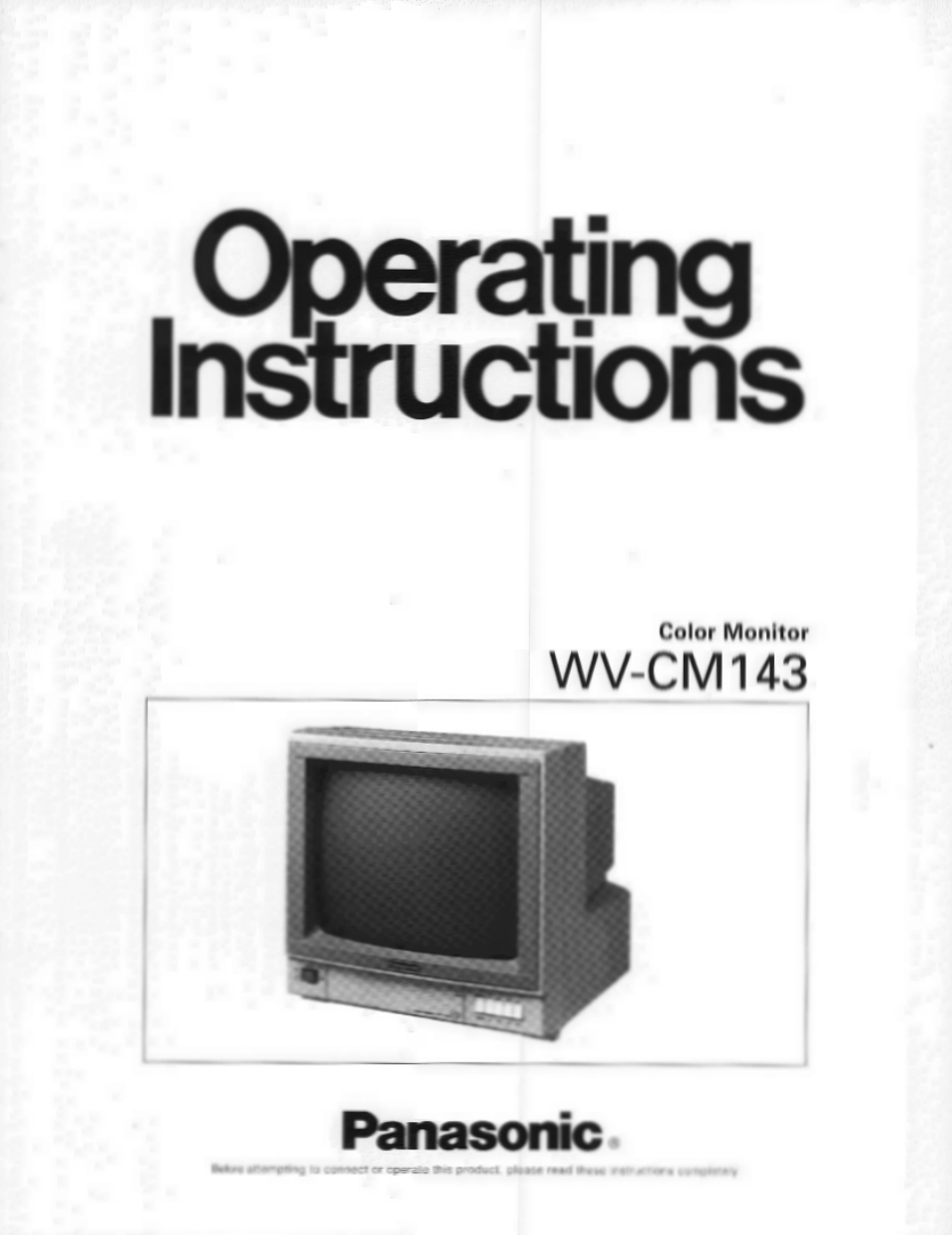 Panasonic WV-CM143 User Manual | 22 pages