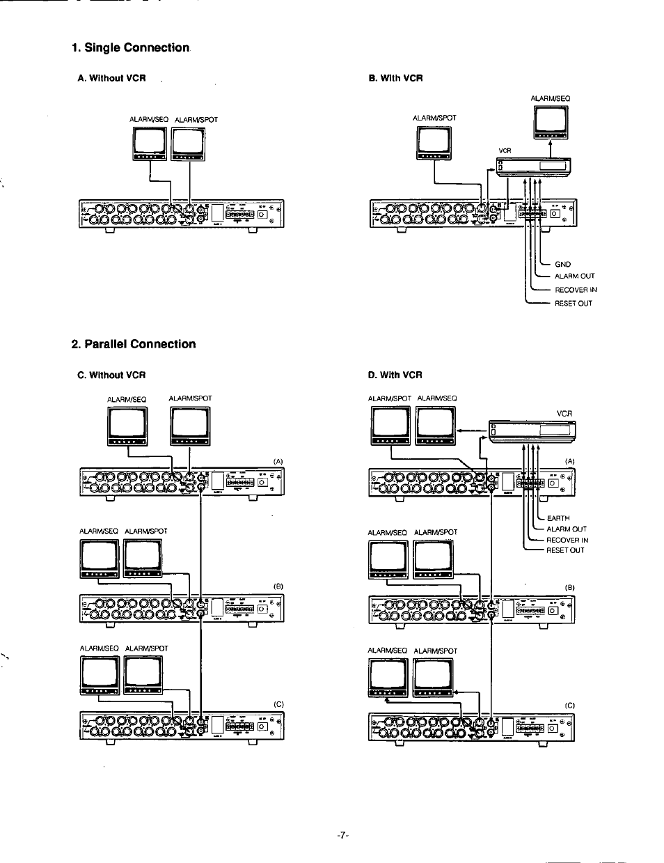 Single connection, Parallel connection | Panasonic WV-CM143 User Manual | Page 9 / 22