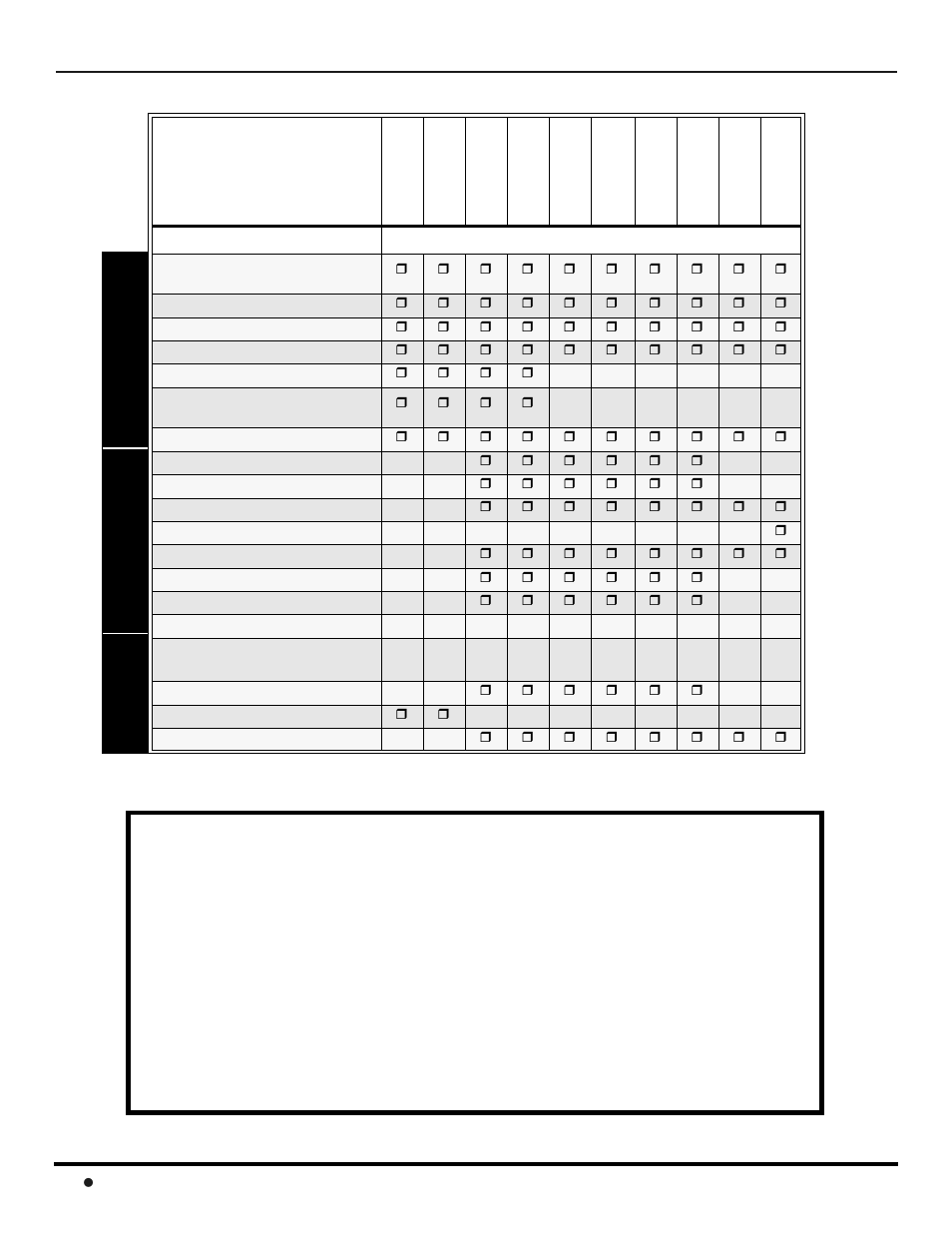 Tabla de comparacion de caracteristicas, Tabla de comparación de características | Panasonic CT-2017 User Manual | Page 42 / 72