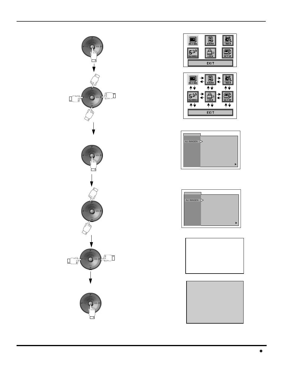 Navegacion del menu de iconos, Navegación del menu de iconos, Avegación | Menu, Iconos 15 l, Para ajustar o activar la caracteristica | Panasonic CT-2017 User Manual | Page 53 / 72