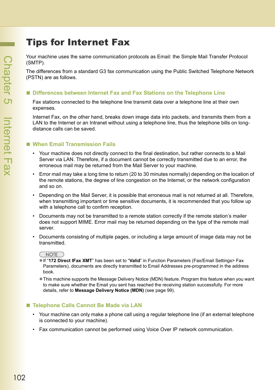 Tips for internet fax, Cha pter 5 internet f ax | Panasonic DP-C354 User Manual | Page 102 / 220